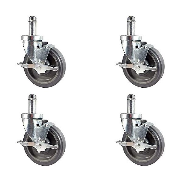 Caster Barn, NEW 5" Caster set for Metro Wire Shelving, Cas, PK4